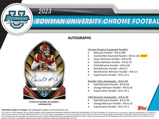 2023 Bowman University Chrome Football 7-Pack Blaster Box