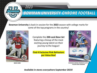 2023 Bowman University Chrome Football 7-Pack Blaster Box