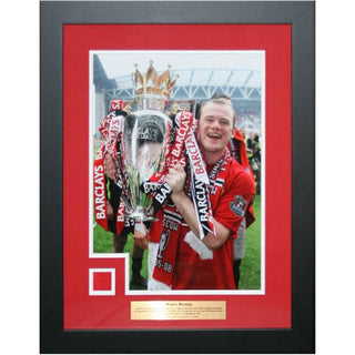 Wayne Rooney Photo With A Swatch Of Match Worn Jersey Framed