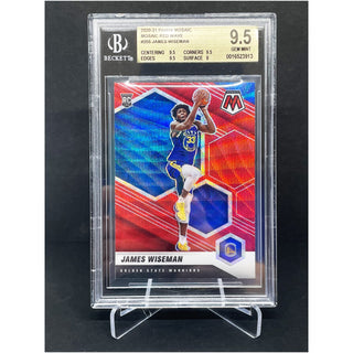 2020-21 Panini Mosaic Red Wave James Wiseman Rookie BGS 9.5 Gem Mint