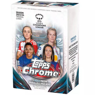 2023-24 Topps Chrome UEFA Women's Champions League Soccer 7 Pack Blaster Box