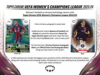 2023-24 Topps Chrome UEFA Women's Champions League Soccer 7 Pack Blaster Box