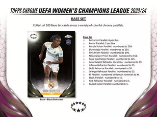 2023-24 Topps Chrome UEFA Women's Champions League Soccer 7 Pack Blaster Box