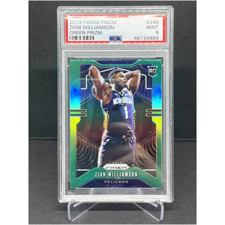 2019 Panini Prizm Zion Williamson Green Prizm Rookie PSA Mint 9