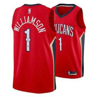 Zion Williamson New Orleans Pelicans Signed Red Jordan Brand Swingmans Jersey Framed